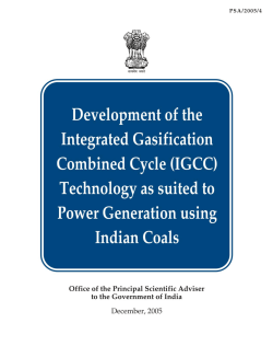 (IGCC) Technology as suited to Power Generation using Indian