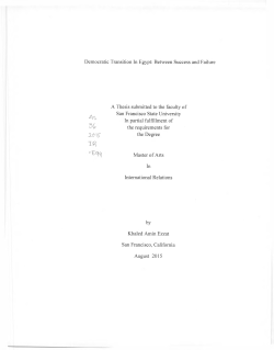 Democratic Transition In Egypt: Between Success and Failure