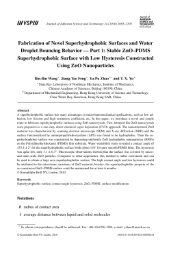 Fabrication of Novel Superhydrophobic Surfaces and