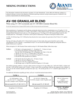 Mixing Instructions - Avanti International