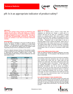 pH: Is it an appropriate indicator of product safety?