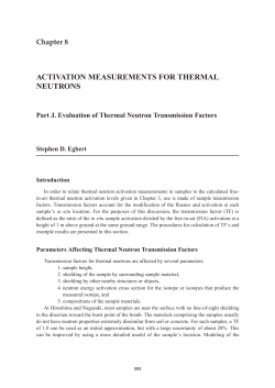ACTIVATION MEASUREMENTS FOR THERMAL NEUTRONS