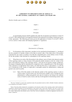 The Agreement on the Implementation of Article VI