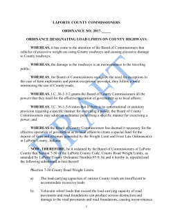 ORDINANCE DESIGNATING LOAD LIMITS ON COUNTY
