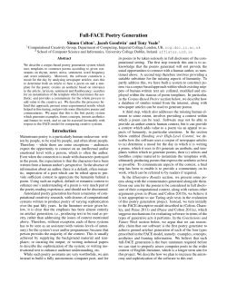 Full-FACE Poetry Generation - Computational Creativity Research