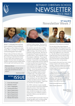 NEWSLETTER - Bethany Christian School