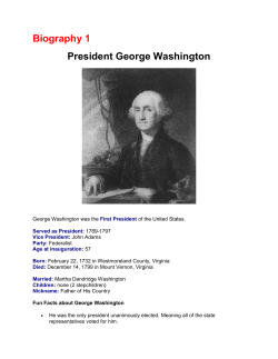 Biography 1 President George Washington