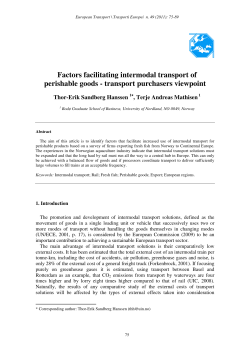 Factors facilitating intermodal transport of perishable goods