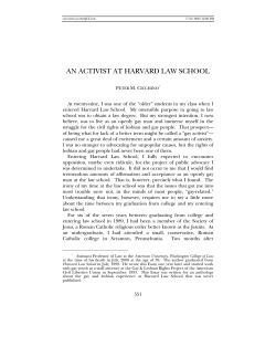 an activist at harvard law school - American University Washington