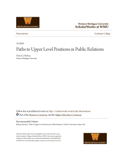 Paths to Upper Level Positions in Public Relations