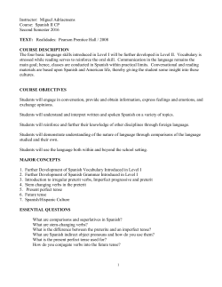 Spanish II CP Second Semester 2016 TEXT