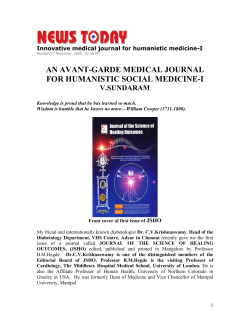 Innovative medical journal for humanistic medicine-I