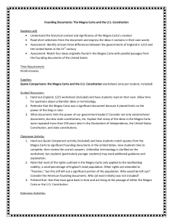 Founding Documents: The Magna Carta and the US