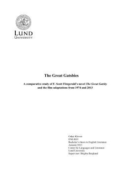 The Great Gatsbies - Lund University Publications