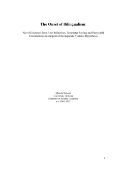 The Onset of Bilingualism
