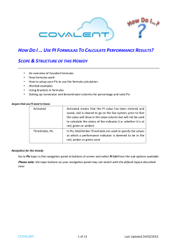 How do I ...Use PI Formulas?