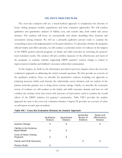 95 VIII. DATA ANALYSIS PLAN The cross