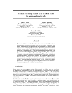 Human memory search as a random walk in a semantic network