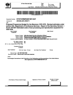 Proposed Programme Budget for the Biennium 1978