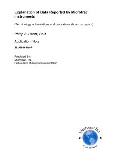 Explanation of Data Reported by Microtrac Instruments