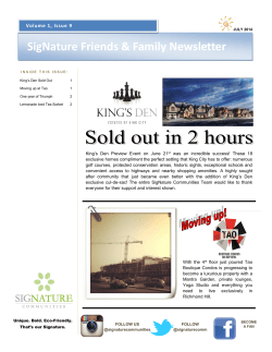 SigNature Newsletter - SigNature Communities