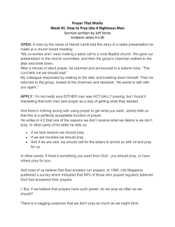 Prayer That Works Week #1: How to Pray Like A Righteous Man