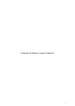 SUMMARY OF PRODUCT CHARACTERISTICS
