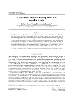 A distributed model of blowing snow over complex terrain