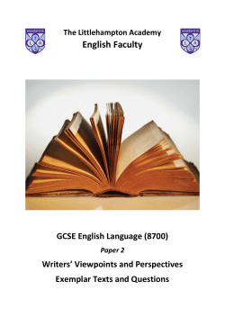 Language Paper 2 Exemplars