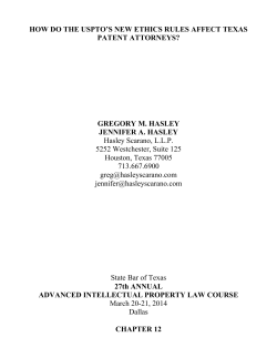 HOW DO THE USPTO`S NEW ETHICS RULES