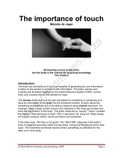 The importance of touch