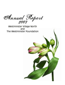 Annual Report 2007 - Westminster Village North