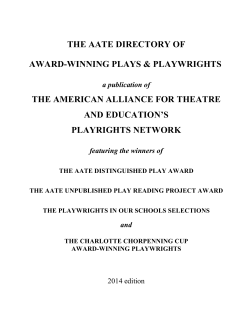 AATE Directory of Award-Winning Plays and Playwrights