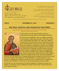 THE HOLY APOSTLE AND EVANGELIST MATTHEW
