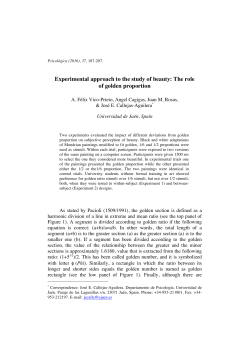 Experimental approach to the study of beauty: The role of golden