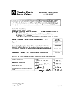 Administrative-Master Syllabus form approved June/2006 revised