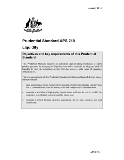 Prudential Standard APS 210 Liquidity
