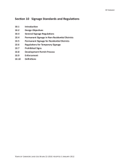 Section 10 - Signage Standards and Regulations