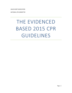 THE EVIDENCED BASED 2015 CPR GUIDELINES