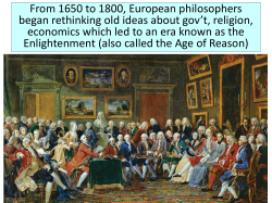 From 1650 to 1800, European philosophers began