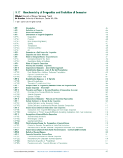 Geochemistry of Evaporites and Evolution of Seawater