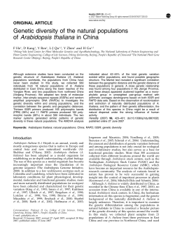 Genetic diversity of the natural populations of Arabidopsis
