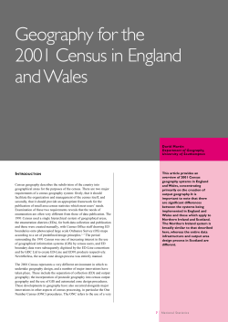 Geography for the 2001 Census in England and Wales