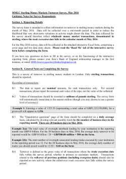 MMLC Sterling Money Markets Turnover Survey