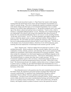 History, Economy, Ecology: The Reformation Era and the Roots of