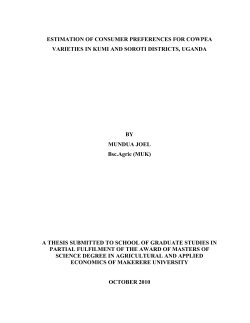 ESTIMATION OF CONSUMER PREFERENCES FOR COWPEA
