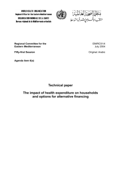 Technical paper The impact of health expenditure on households