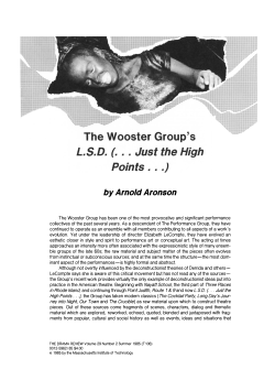 The Wooster Group`s "LSD (... Just the High Points...)"