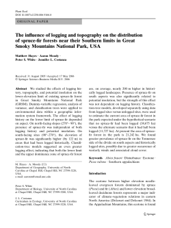 The influence of logging and topography on the - UNC