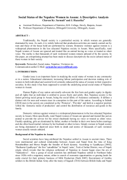Social Status of the Nepalese Women in Assam: A Descriptive